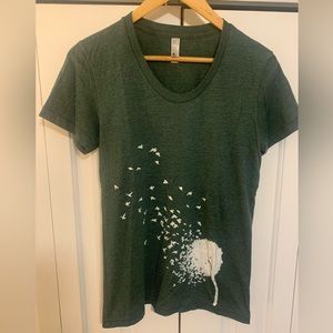 Whimsical Dandelion Bird Graphic Tee